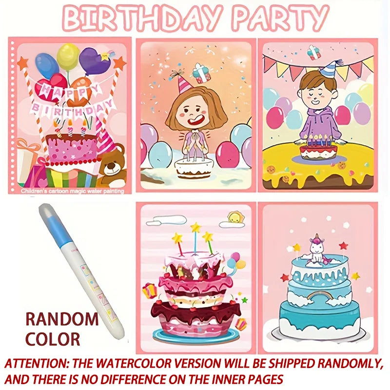 Magical Water Drawing Book for Kids – Reusable Mess-Free Coloring Activity with Water Pen