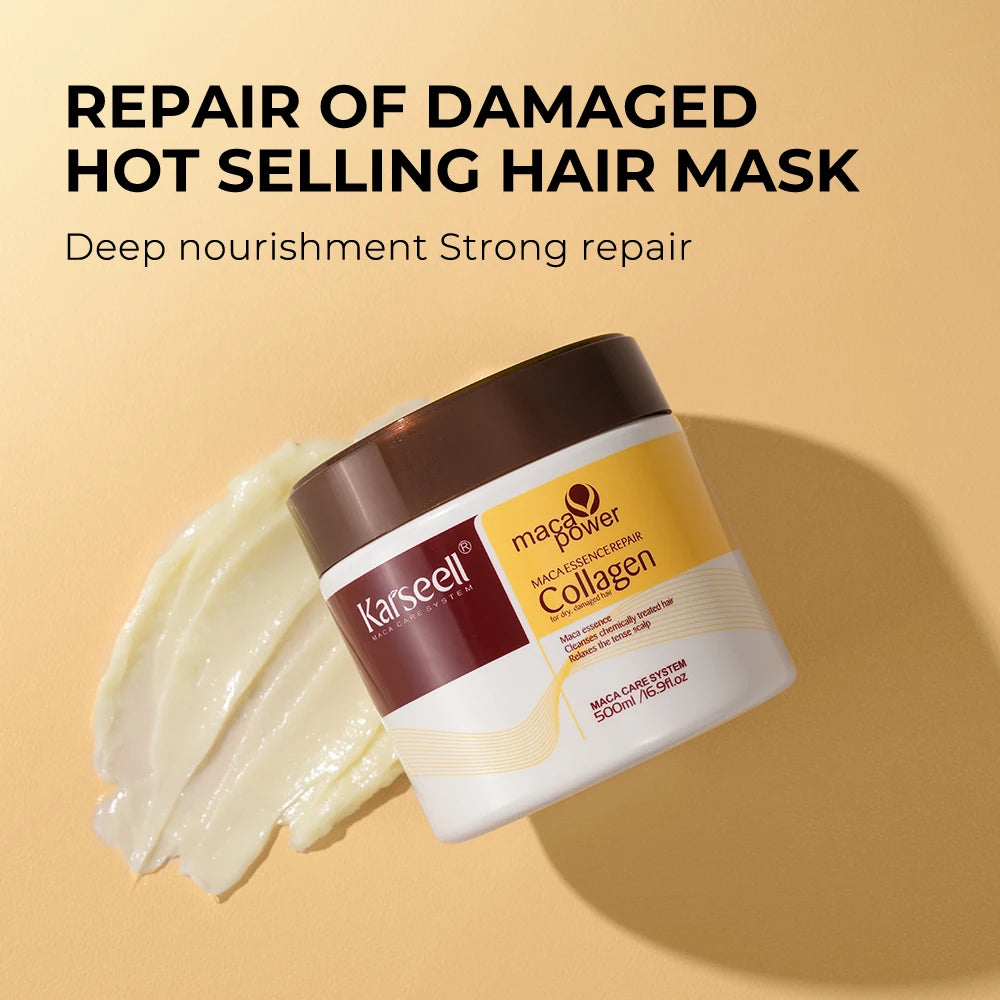 Karseell Collagen Hair Mask 500ml + Argan Oil Serum 50ml Set