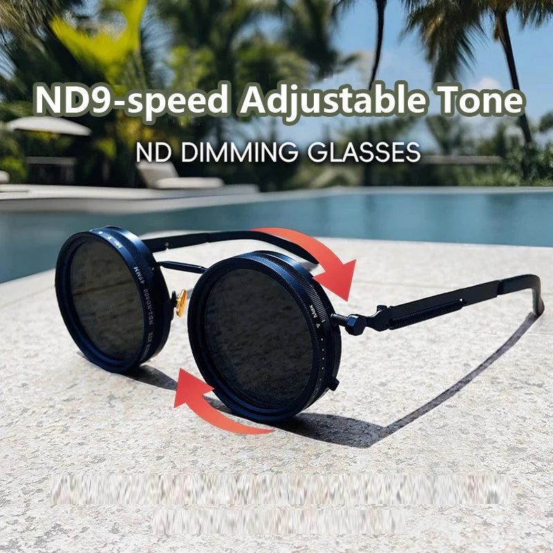 Polarized Round Sunglasses – Adjustable Retro Punk UV400 Shades