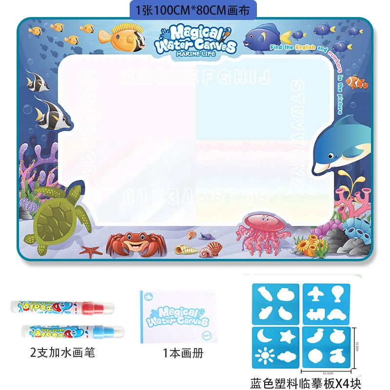Magical Water Drawing Mat for Kids – Reusable Mess-Free Doodle Board with Water Pen