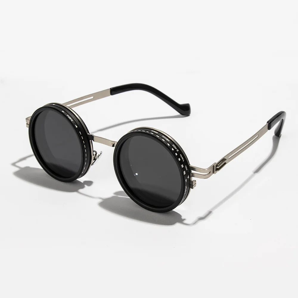 Polarized Round Sunglasses – Adjustable Retro Punk UV400 Shades