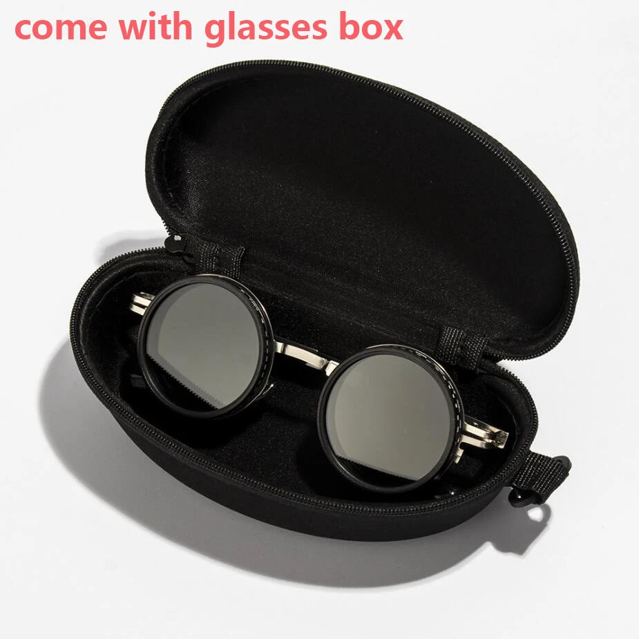 Polarized Round Sunglasses – Adjustable Retro Punk UV400 Shades