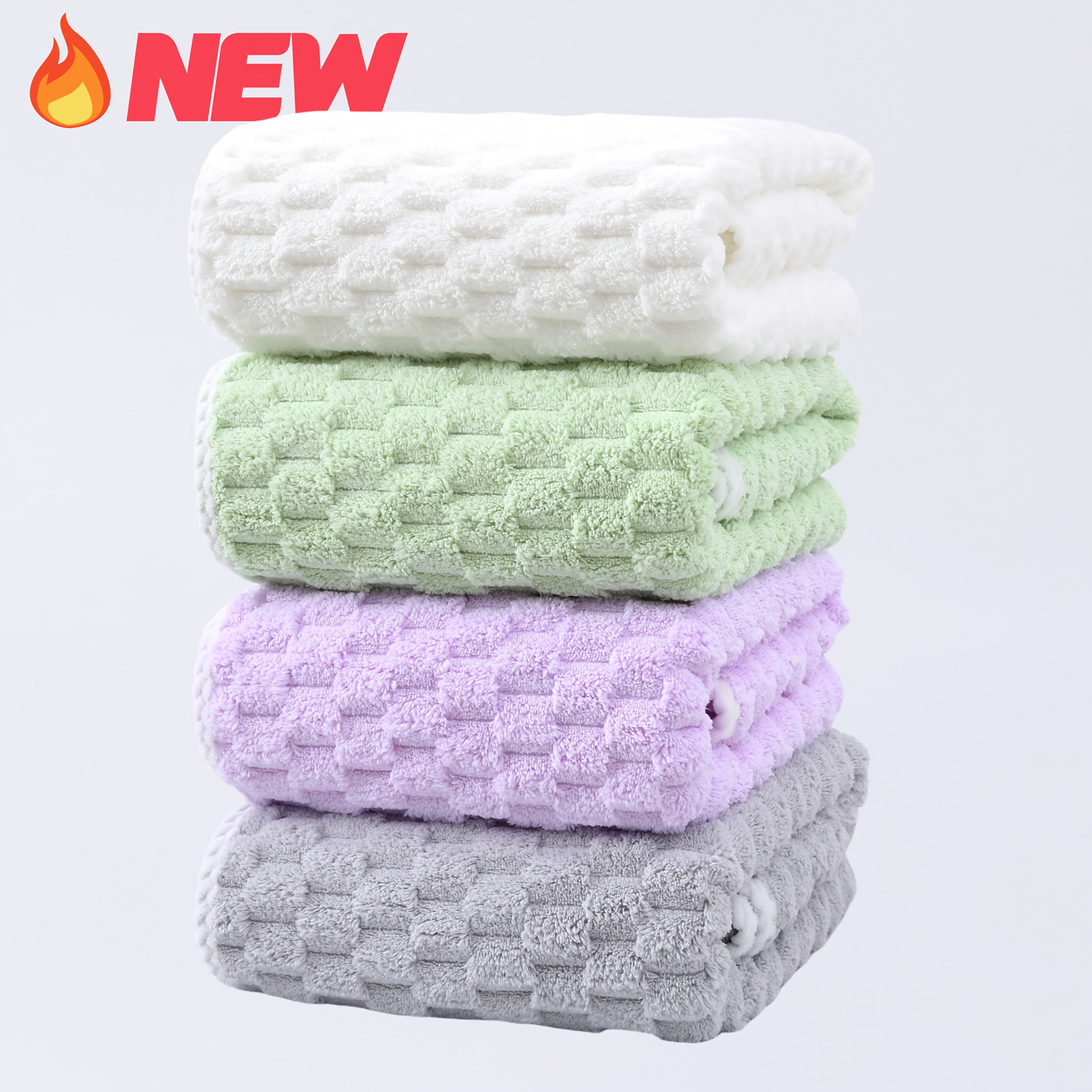 4-Pack Waffle Weave Microfiber Bath Towels – Quick-Dry, Soft & Absorbent Bathroom Towels