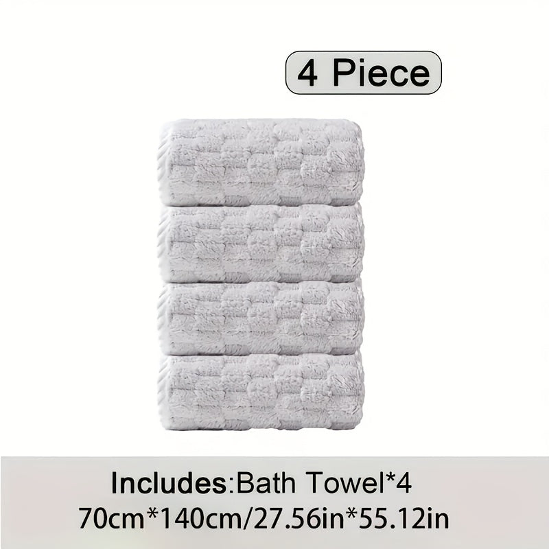 4-Pack Waffle Weave Microfiber Bath Towels – Quick-Dry, Soft & Absorbent Bathroom Towels
