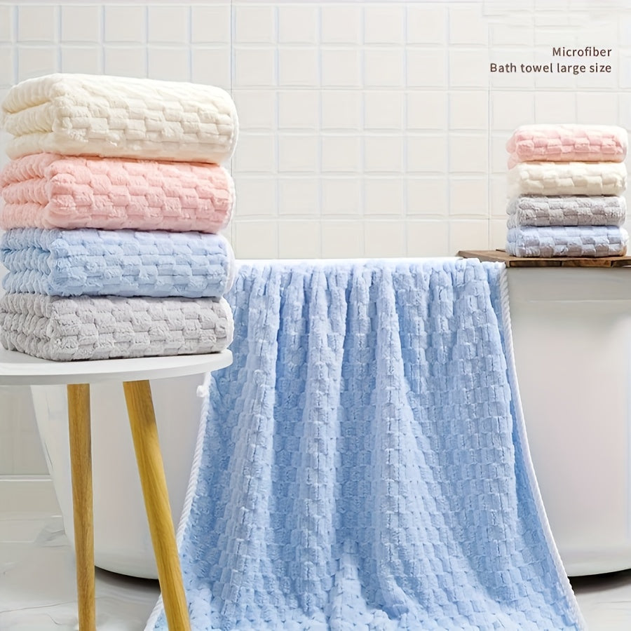 4-Pack Waffle Weave Microfiber Bath Towels – Quick-Dry, Soft & Absorbent Bathroom Towels