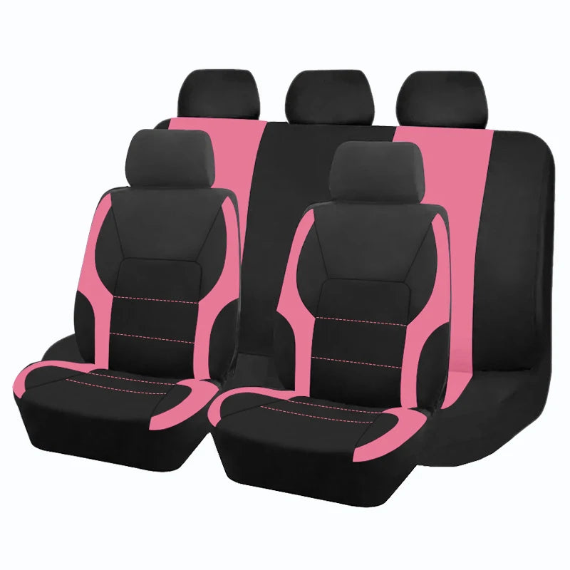 Universal Sporty Car Seat Covers – Breathable Polyester Interior Protection for Cars, SUVs, Trucks & Vans
