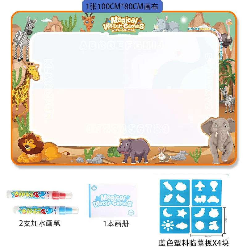 Magical Water Drawing Mat for Kids – Reusable Mess-Free Doodle Board with Water Pen