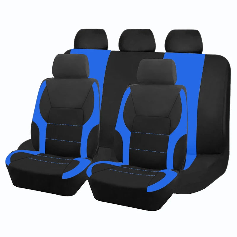 Universal Sporty Car Seat Covers – Breathable Polyester Interior Protection for Cars, SUVs, Trucks & Vans