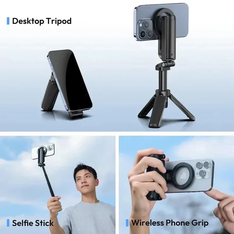 Magnetic Selfie Stick Tripod with Remote for iPhone & Android
