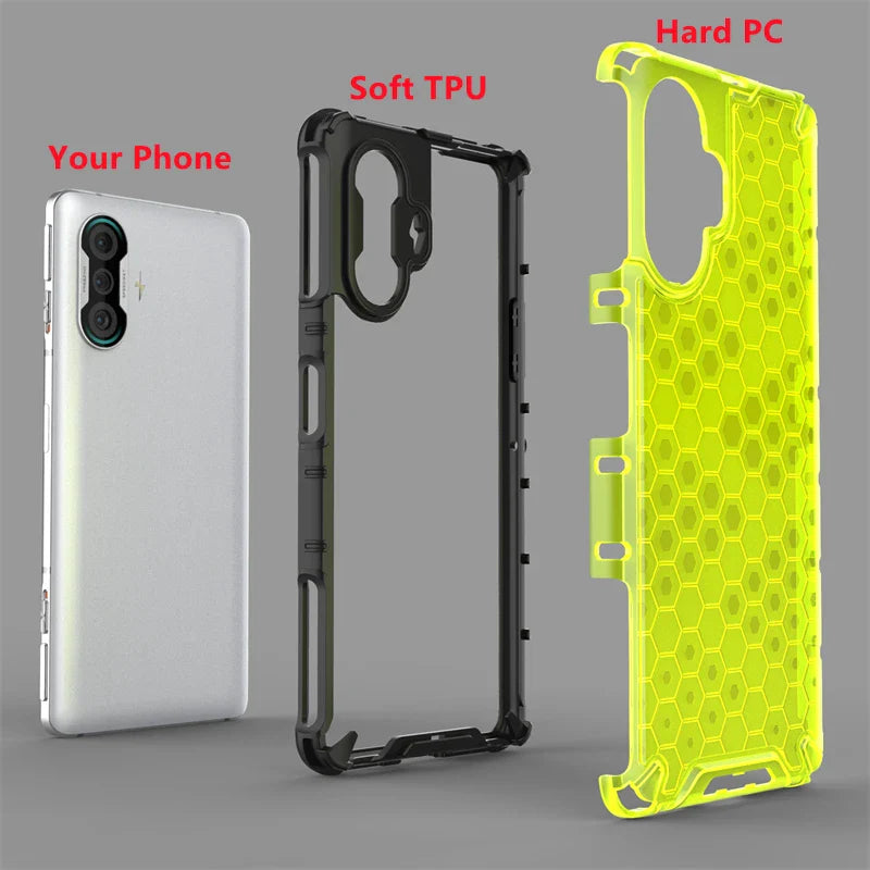 Shockproof Case for Redmi K40 Gaming Cover Xiaomi Redmi K40 Gaming New Transparent Honeycomb Clear Cover Redmi K40 Gaming Fundas