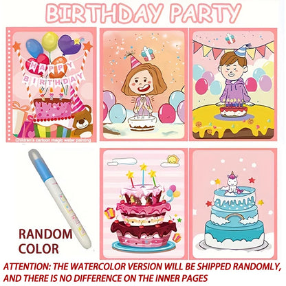 Magical Water Drawing Book for Kids – Reusable Mess-Free Coloring Activity with Water Pen