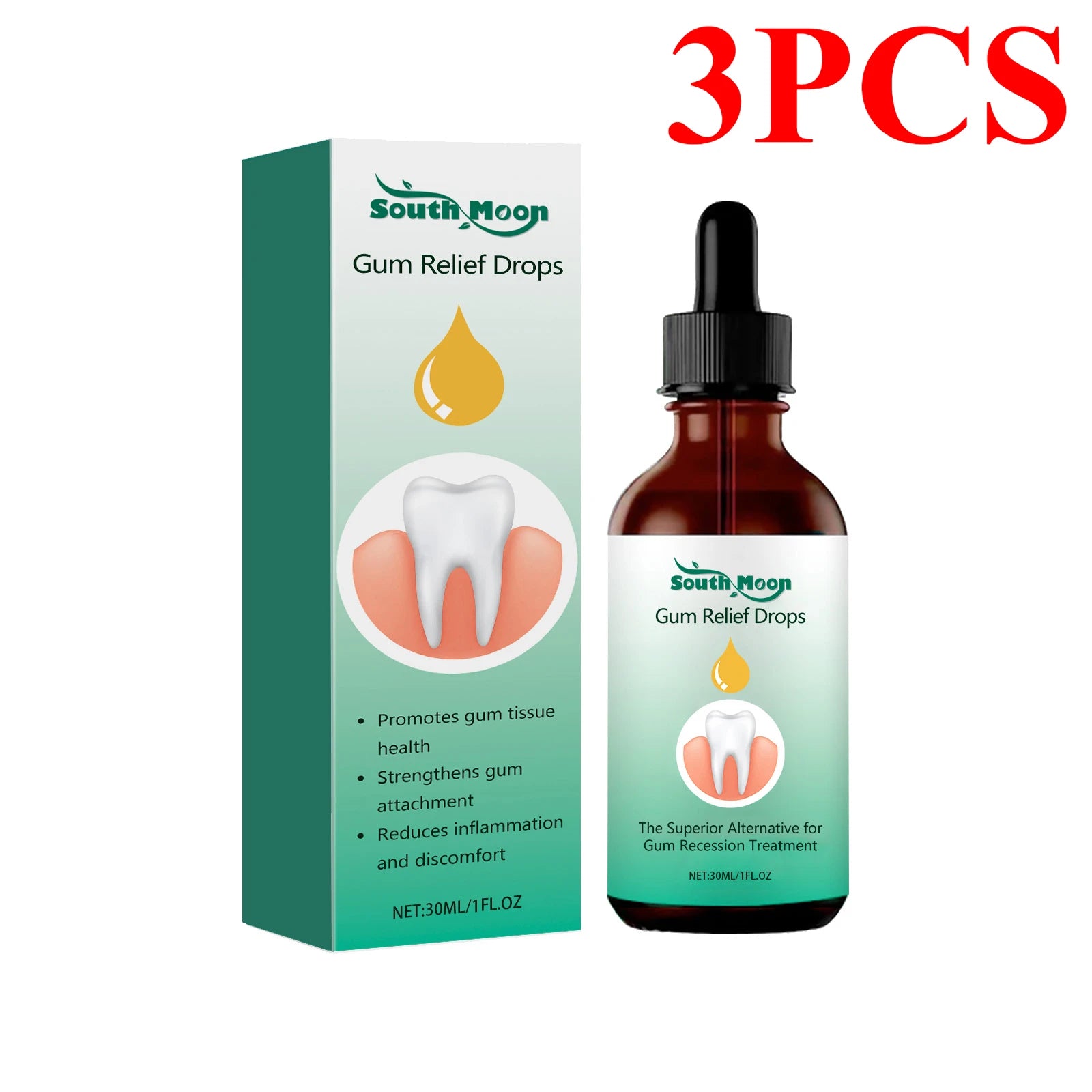 Gum Repair Drops – Receding Gum Care & Swelling Relief, Oral Hygiene & Stain Removal (30ml)