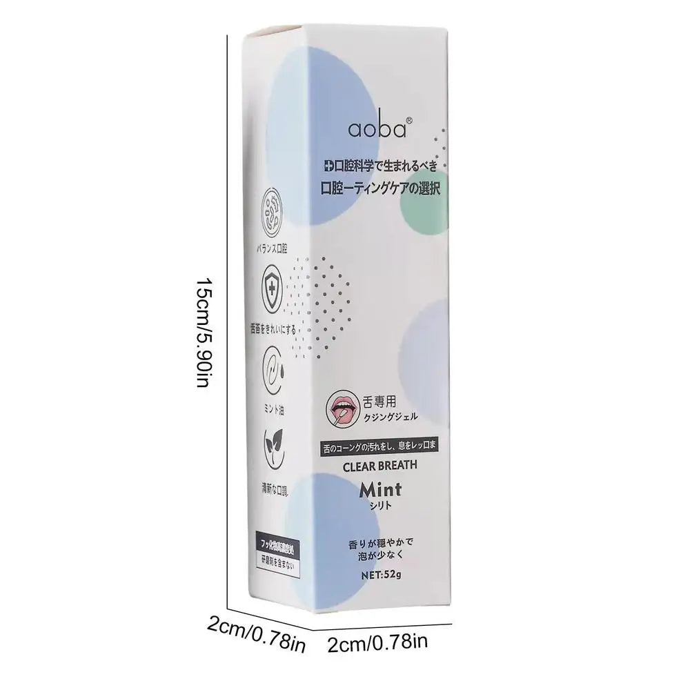 Tongue Cleaning Gel with Two-in-One Scraper Brush – Fresh Breath & Oral Hygiene Care (Mint or Peach)