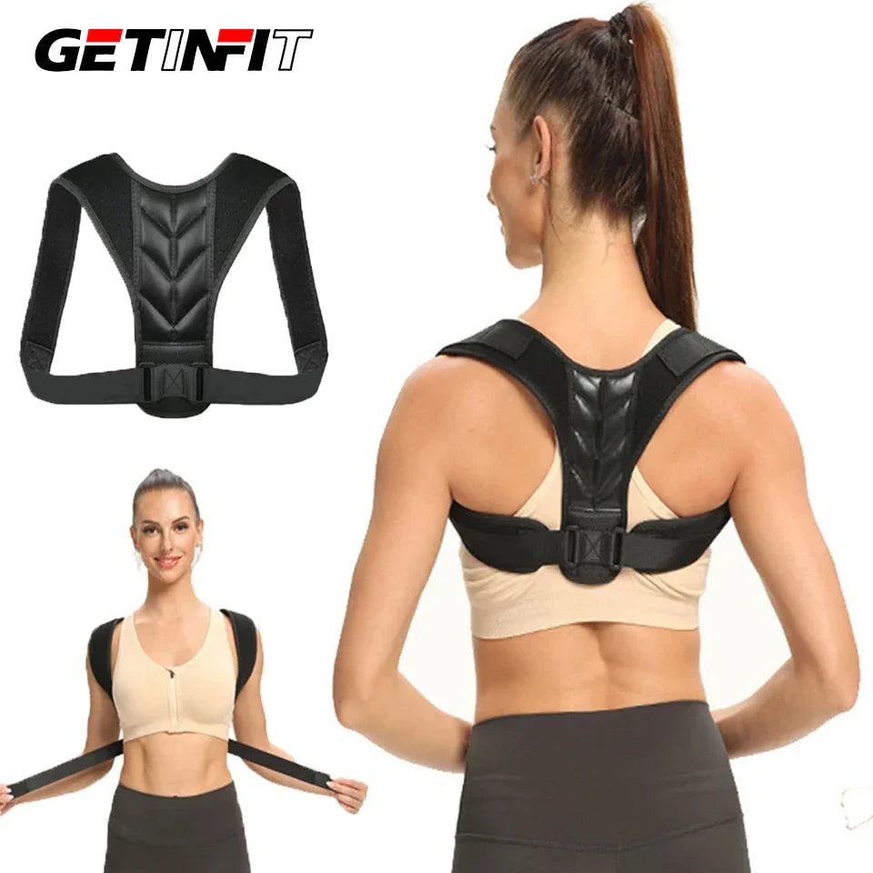 GETINFIT Adjustable Posture Corrector Back Support Lumbar Posture Orthopedic Belts Strap Brace Shoulder Spine Support Men Women