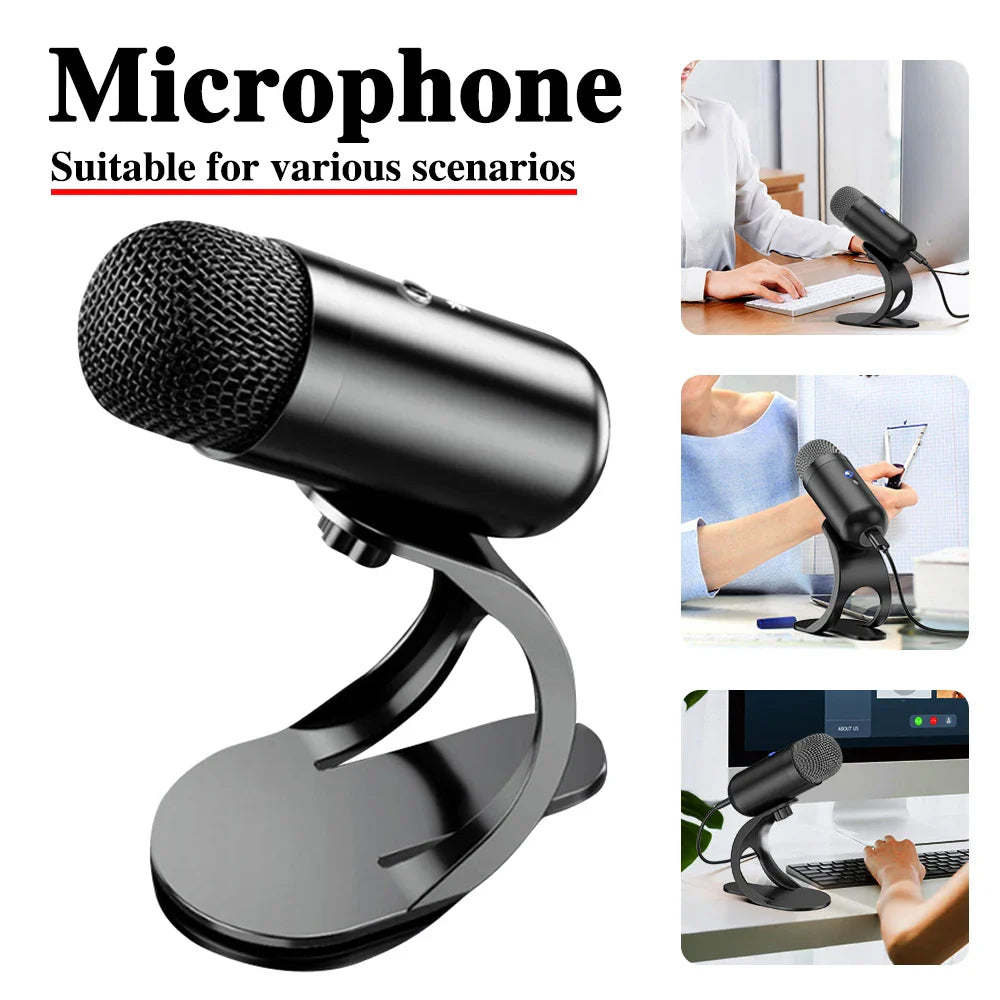 USB Gaming PC Microphone for Streaming Podcasts Desktop Wired Microphone Game Conference Recording Noise Cancelling Microphone