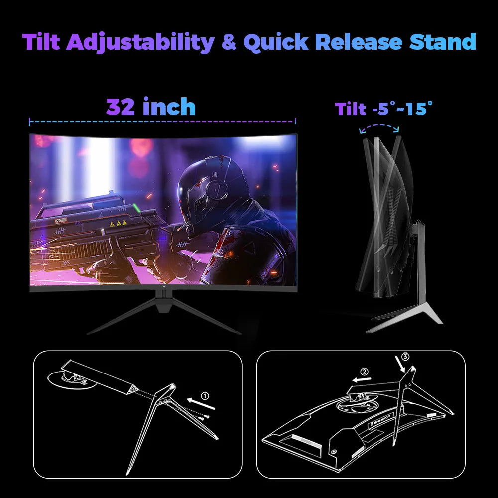 KTC 32inch H32S17C Curved Gaming Monitor,16:9Aspect Ratio,1920x1080@180HzResolution,16.7M 8Bit,32 Inch,180Hz Refresh Rate
