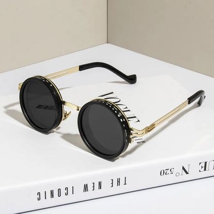 Polarized Round Sunglasses – Adjustable Retro Punk UV400 Shades