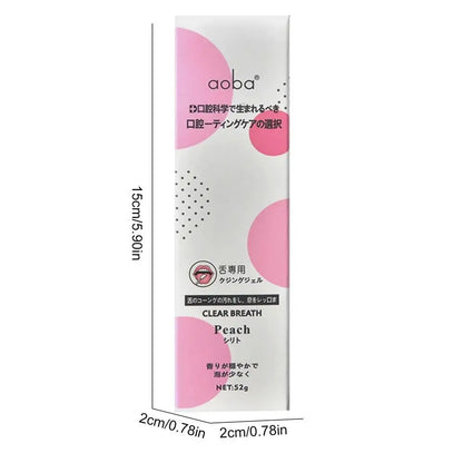 Tongue Cleaning Gel with Two-in-One Scraper Brush – Fresh Breath & Oral Hygiene Care (Mint or Peach)