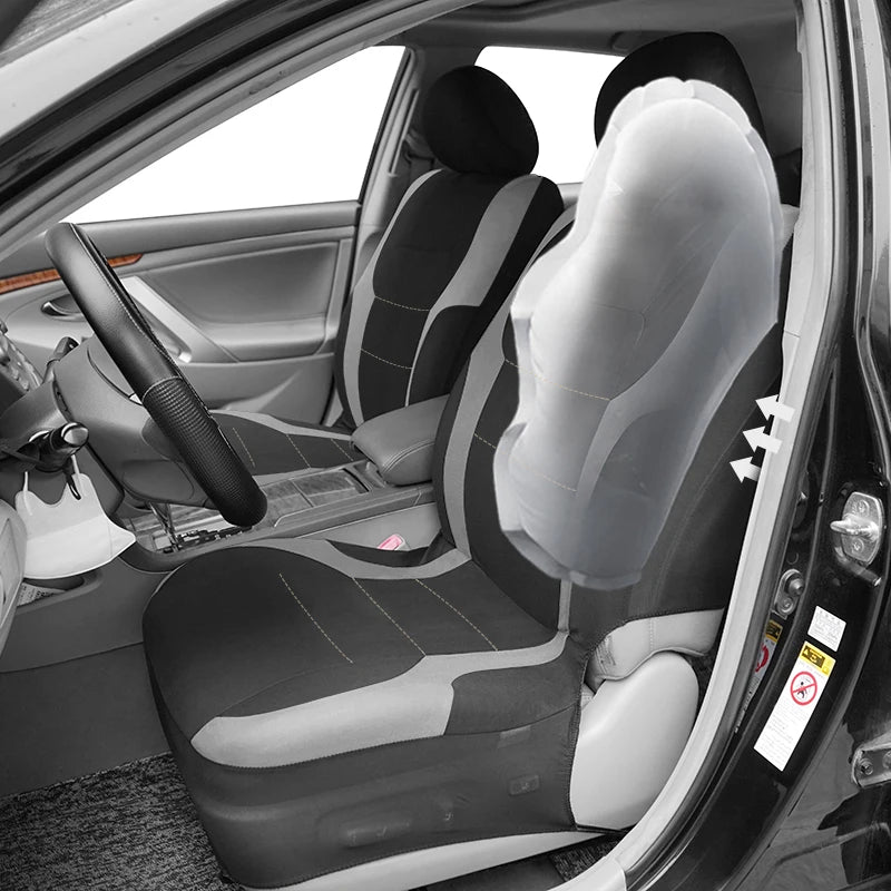 Universal Sporty Car Seat Covers – Breathable Polyester Interior Protection for Cars, SUVs, Trucks & Vans