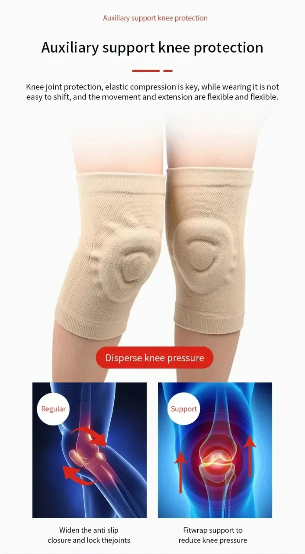 Fitness Dance Skating Silicone Knee Pads Sport Sknee Pads Basketball Pressurized Cycling Roller Skating Silicone Thin Knee Pads