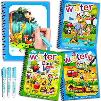 Magical Water Drawing Book for Kids – Reusable Mess-Free Coloring Activity with Water Pen