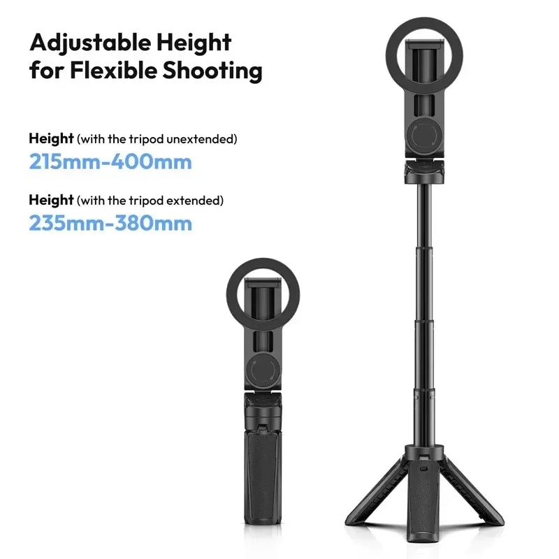 Magnetic Selfie Stick Tripod with Remote for iPhone & Android