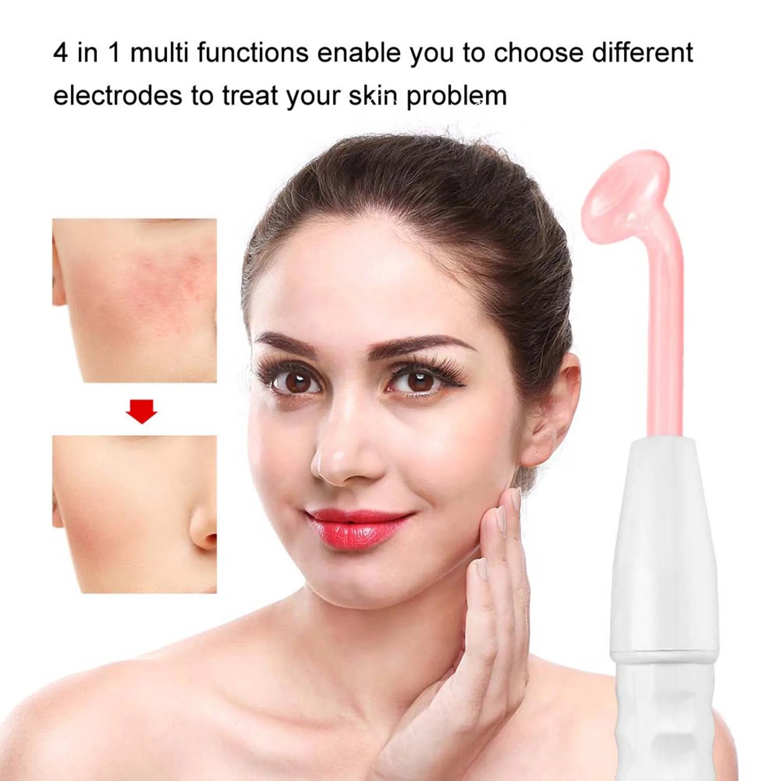 High Frequency Facial Machine – Skin Tightening & Wrinkle Remover with 4 Electrodes