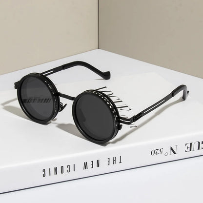 Polarized Round Sunglasses – Adjustable Retro Punk UV400 Shades