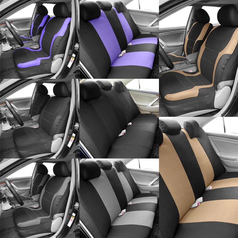 Universal Sporty Car Seat Covers – Breathable Polyester Interior Protection for Cars, SUVs, Trucks & Vans