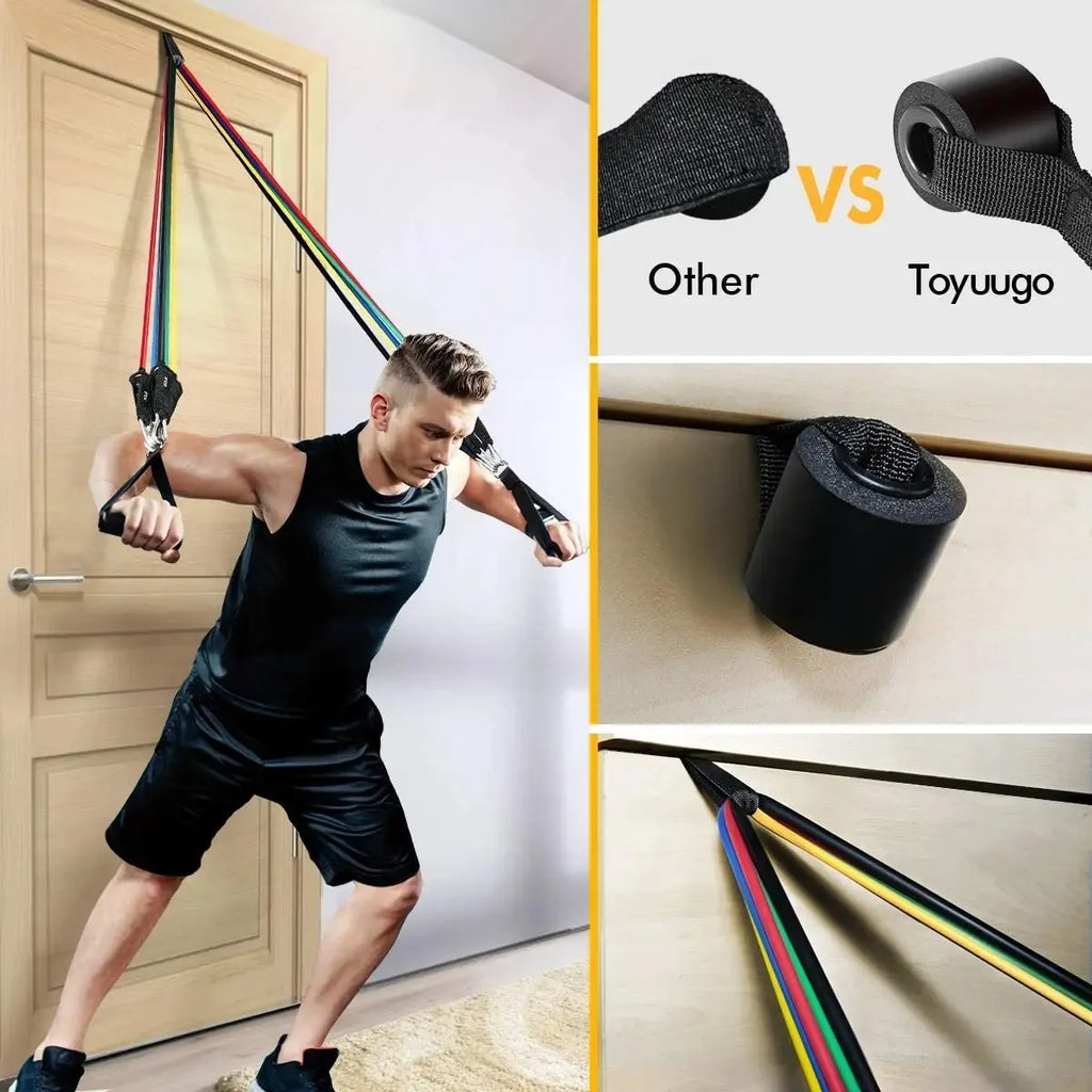 Wrapped Resistance Band Elastic Band Strength Training Rod Set Resistance Fitness Equipment Sports Belt Sports Equipment