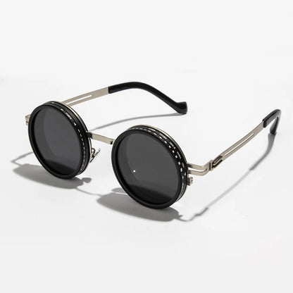 Polarized Round Sunglasses – Adjustable Retro Punk UV400 Shades