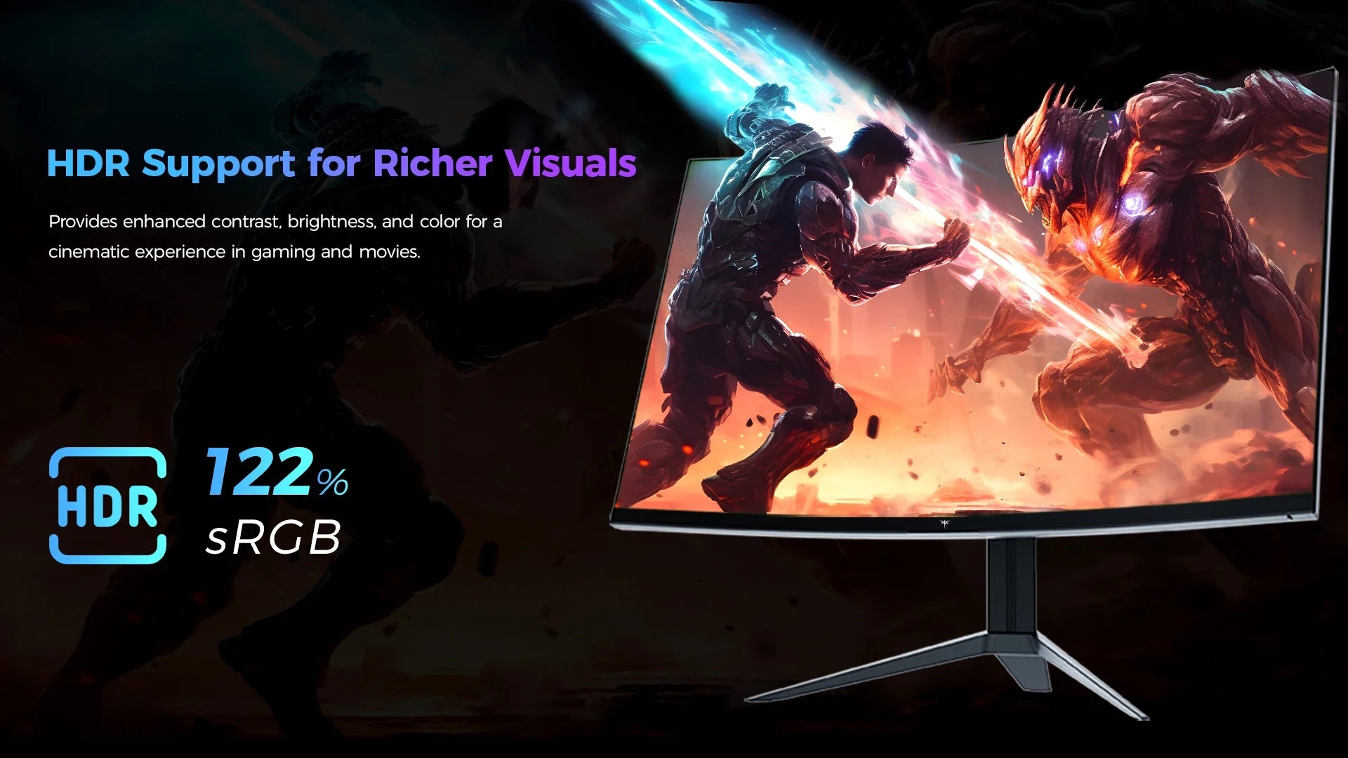 KTC 32inch H32S17C Curved Gaming Monitor,16:9Aspect Ratio,1920x1080@180HzResolution,16.7M 8Bit,32 Inch,180Hz Refresh Rate