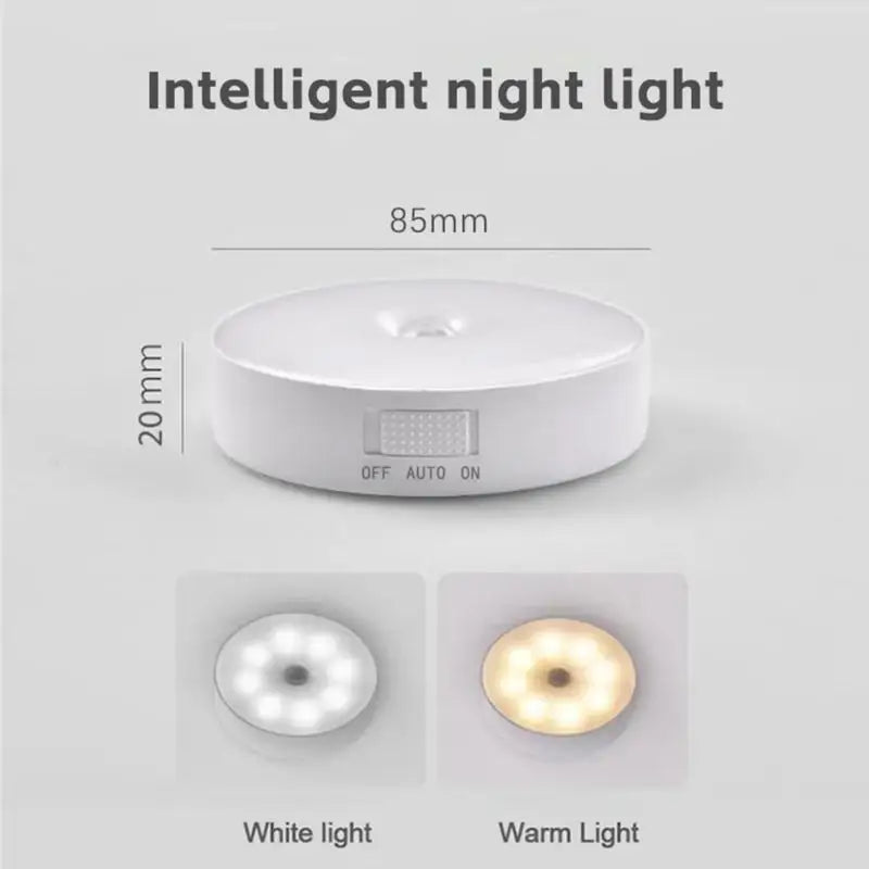 Rechargeable LED Motion Sensor Night Light – USB Wireless Magnetic Lamp with 3 Light Modes