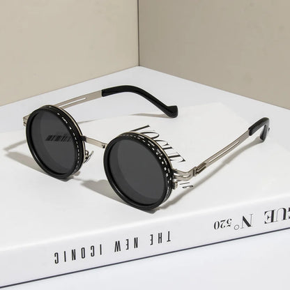 Polarized Round Sunglasses – Adjustable Retro Punk UV400 Shades