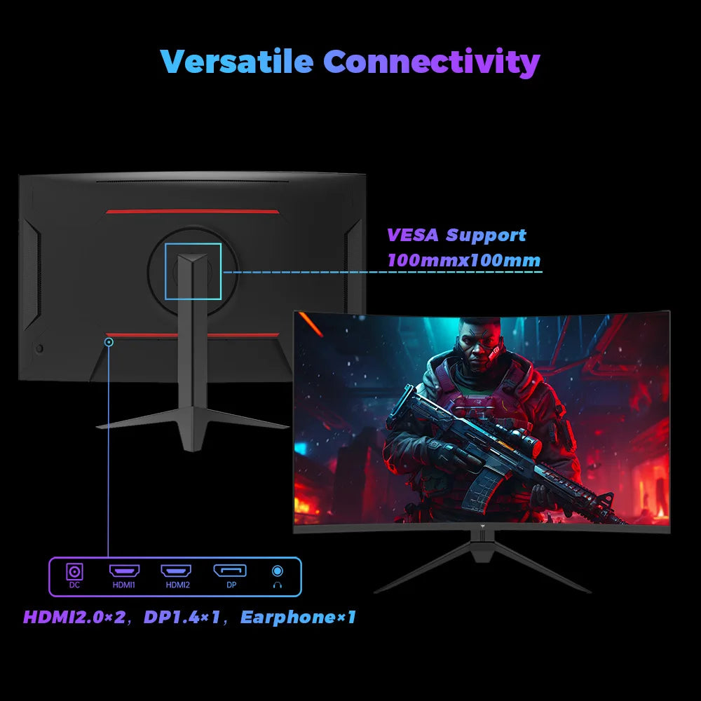 KTC 32inch H32S17C Curved Gaming Monitor,16:9Aspect Ratio,1920x1080@180HzResolution,16.7M 8Bit,32 Inch,180Hz Refresh Rate