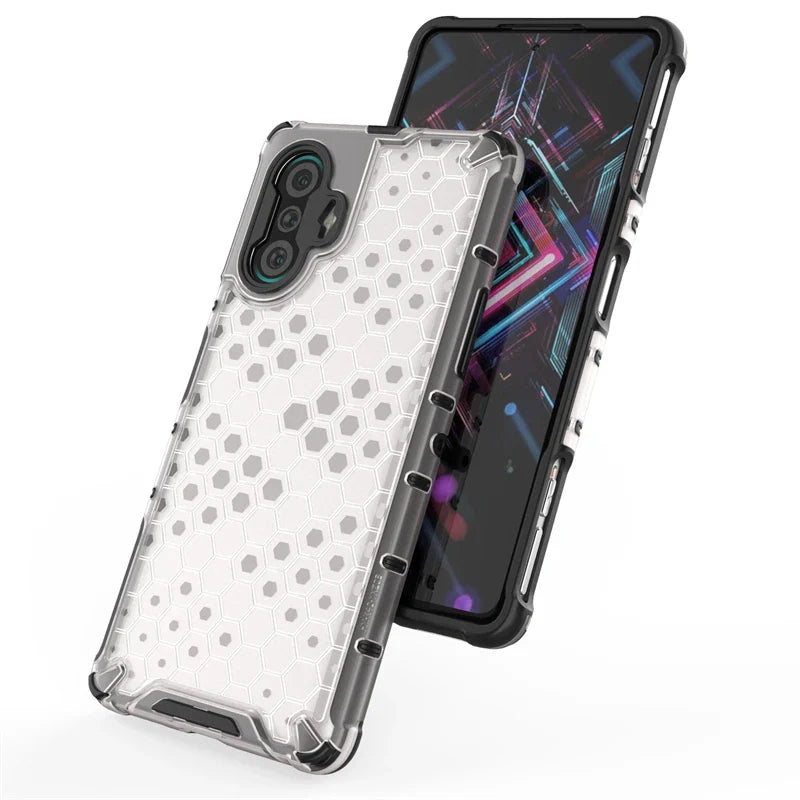 Shockproof Case for Redmi K40 Gaming Cover Xiaomi Redmi K40 Gaming New Transparent Honeycomb Clear Cover Redmi K40 Gaming Fundas
