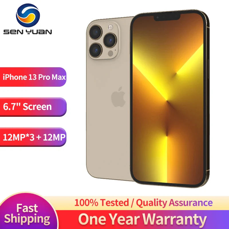 iPhone 13 Pro Max 128GB /256GB ROM A15 IOS Face ID NFC Original Unlocked iphone 13 pro max 5G  Phone