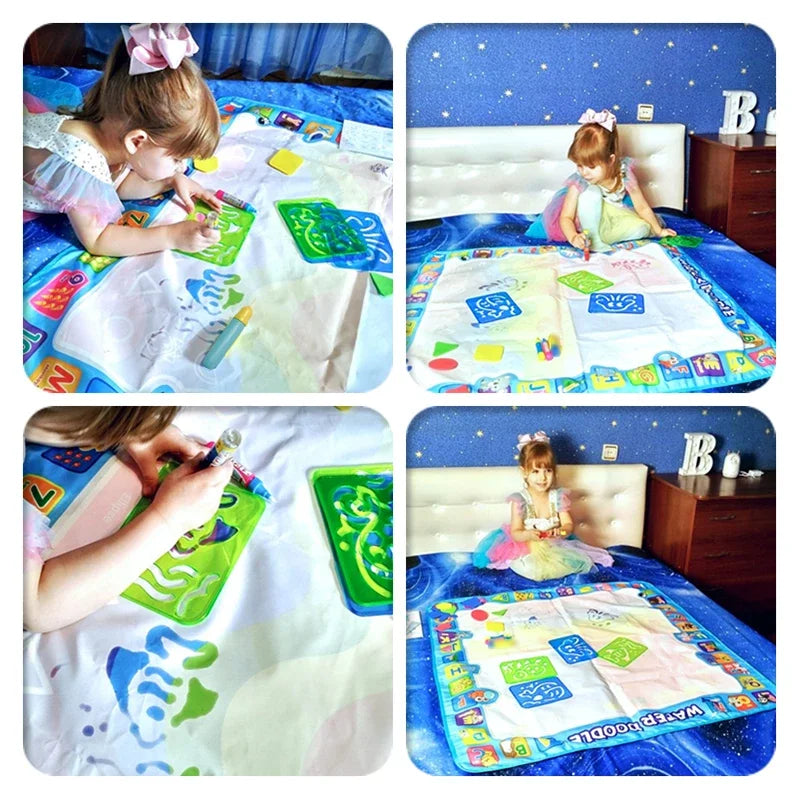 Magical Water Drawing Mat for Kids – Reusable Mess-Free Doodle Board with Water Pen