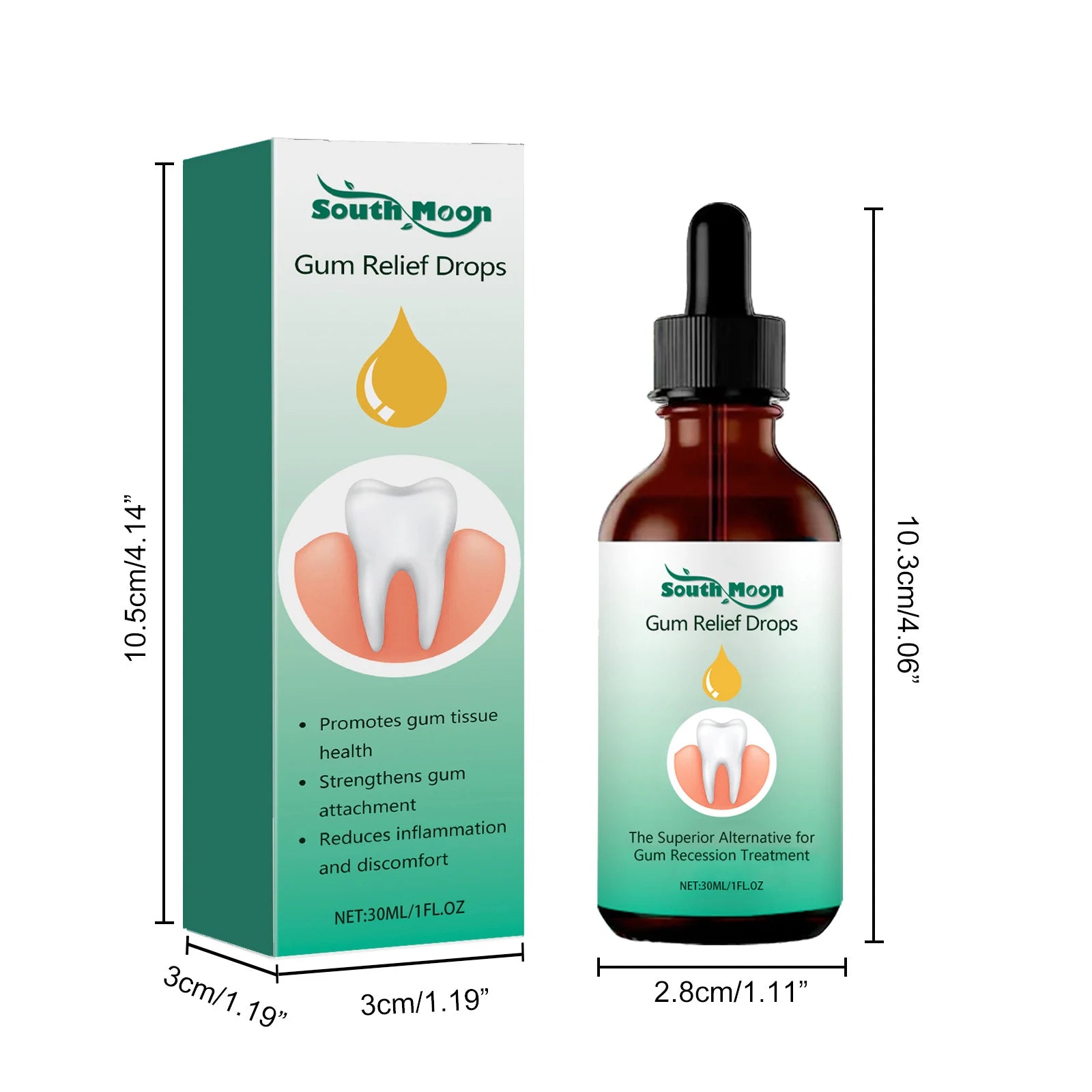 Gum Repair Drops – Receding Gum Care & Swelling Relief, Oral Hygiene & Stain Removal (30ml)