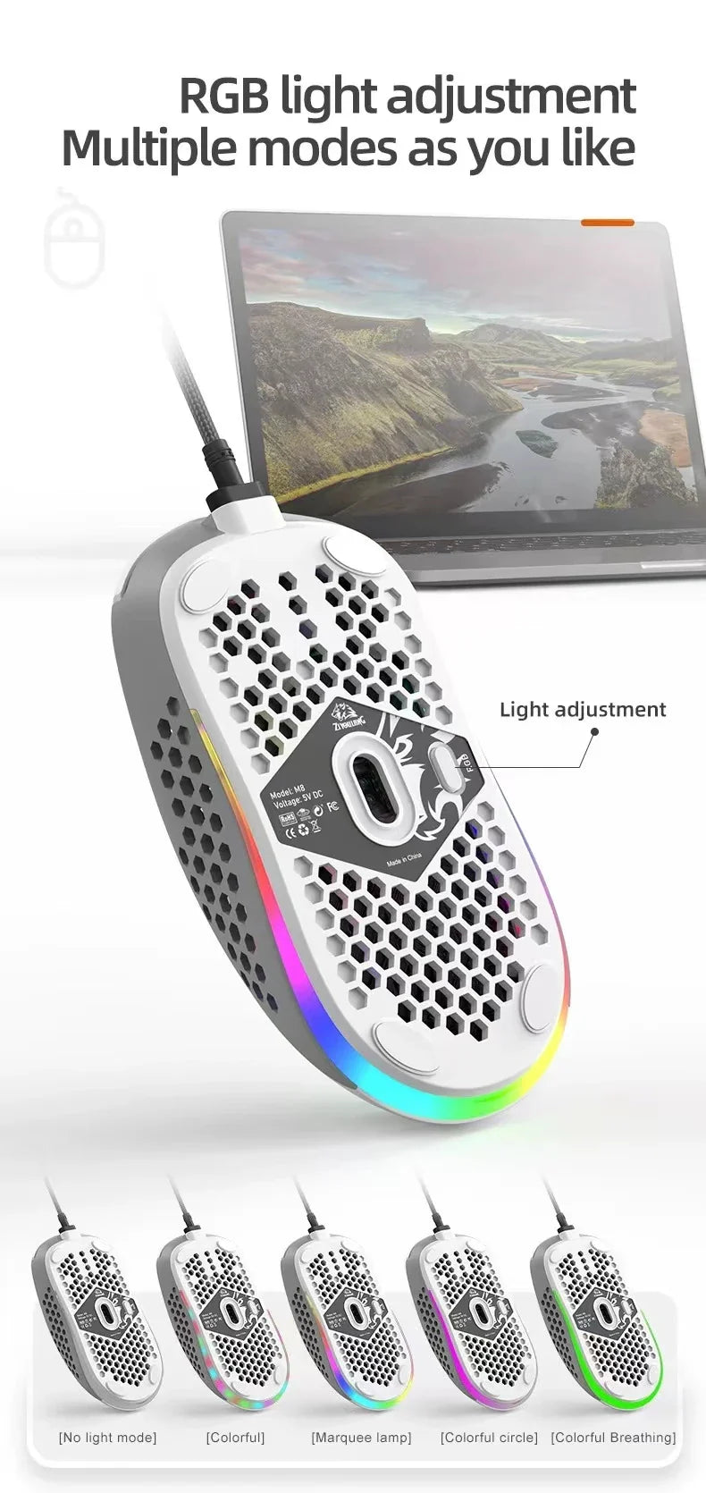 Ultralight Gaming Mouse or 24 Inch Curved Monitor, FHD(1920×1080p) 75HZ Computer Monitors, 178° Wide Viewing Angle PC Monitor