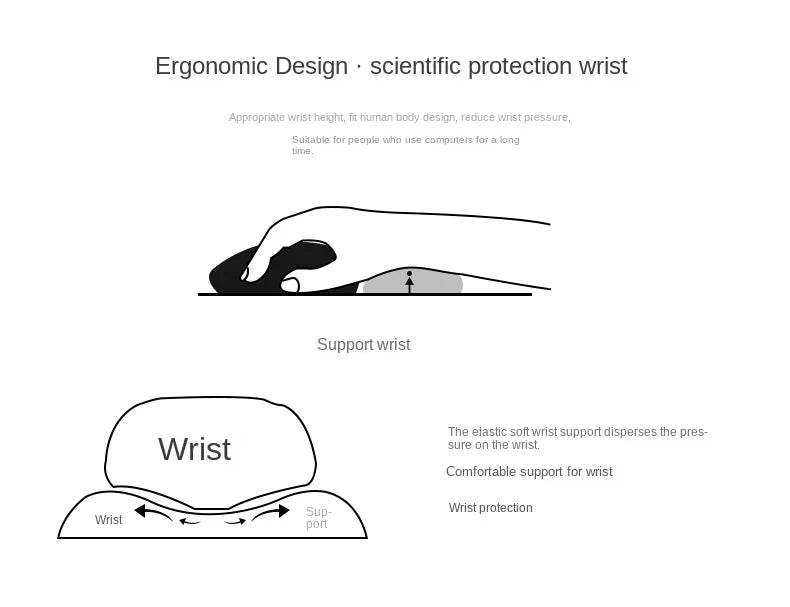 EVA Foam Wrist Mouse Pad Simple Solid Color Comfortable Thick Sponge Mouse Gaming Pc Keyboard Desk Mat 210X230MM