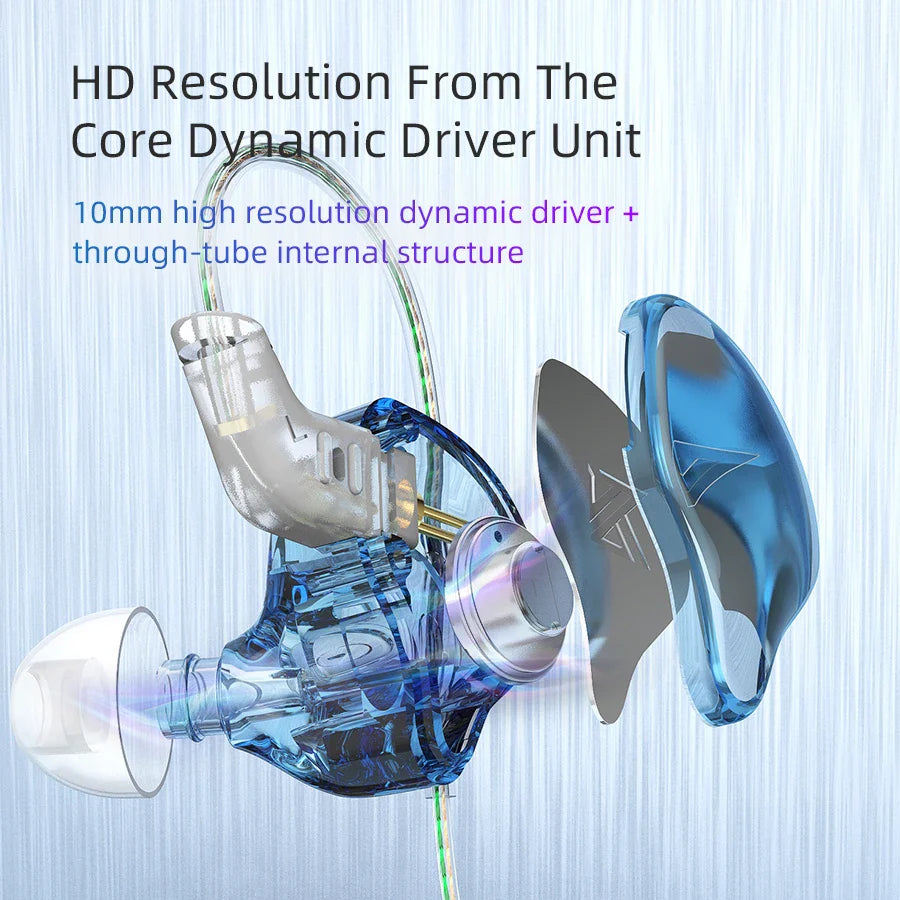 KZ EDC HiFi Earphones with Microphone Noise Cancelling In-ear Wired Headphones Sports Music Gaming Monitor Earbuds Headset