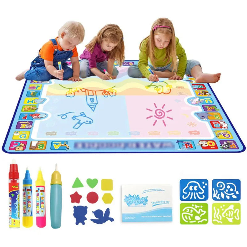 Magical Water Drawing Mat for Kids – Reusable Mess-Free Doodle Board with Water Pen