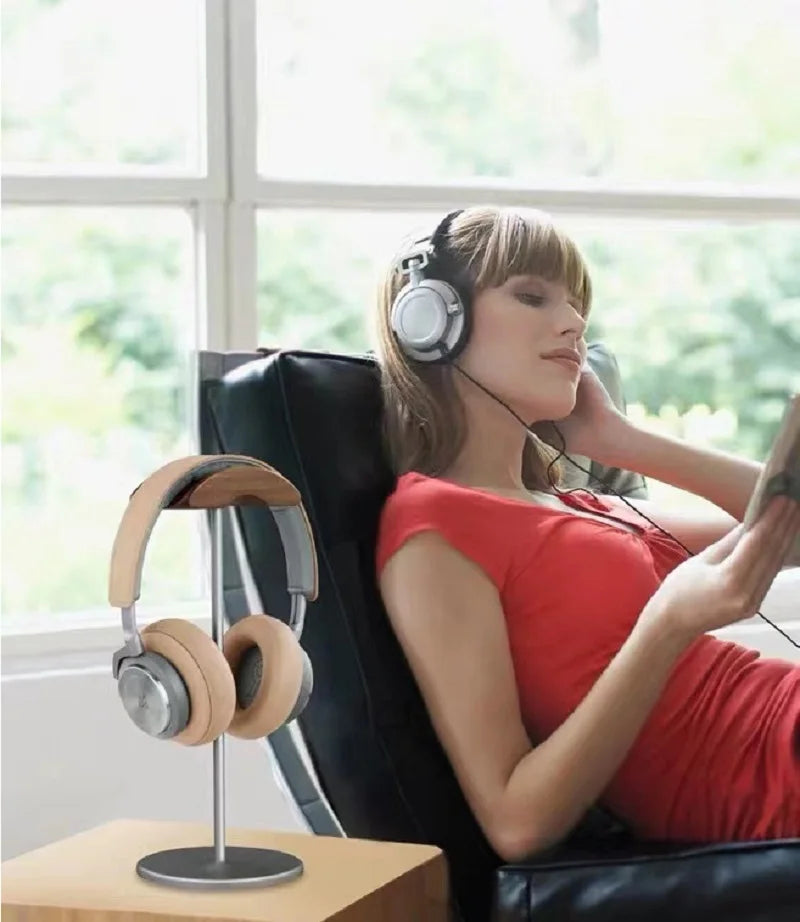 Desk Headband Headphone Headset Wooden Head Stand Holder Rack For Gaming PC Game Gemer Earphone Headphone holder