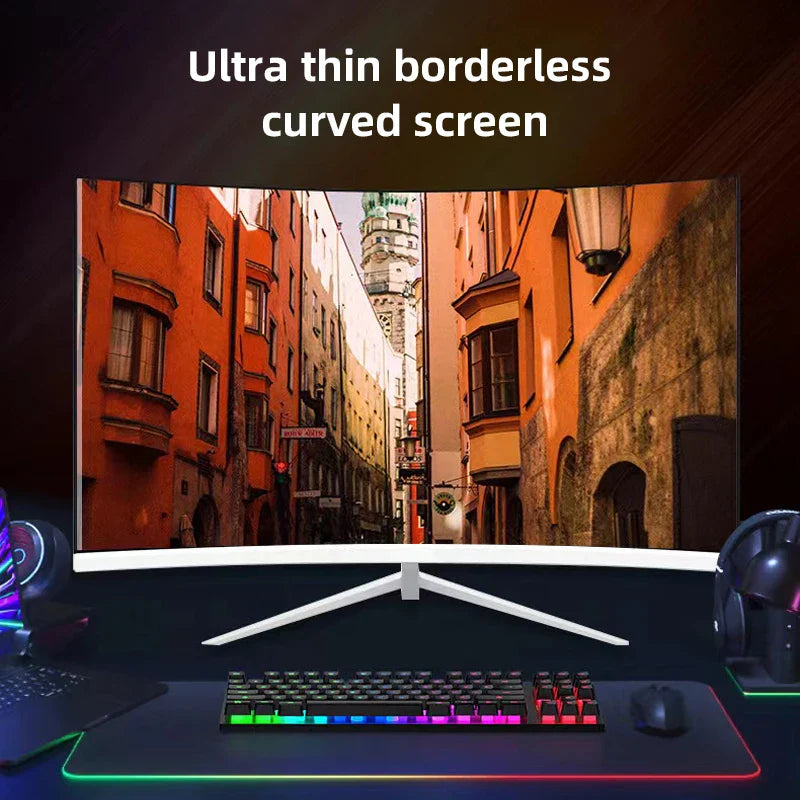 Ultralight Gaming Mouse or 24 Inch Curved Monitor, FHD(1920×1080p) 75HZ Computer Monitors, 178° Wide Viewing Angle PC Monitor