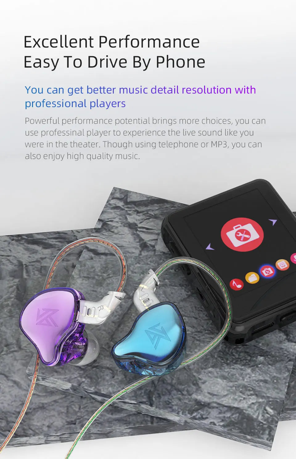 KZ EDC HiFi Earphones with Microphone Noise Cancelling In-ear Wired Headphones Sports Music Gaming Monitor Earbuds Headset