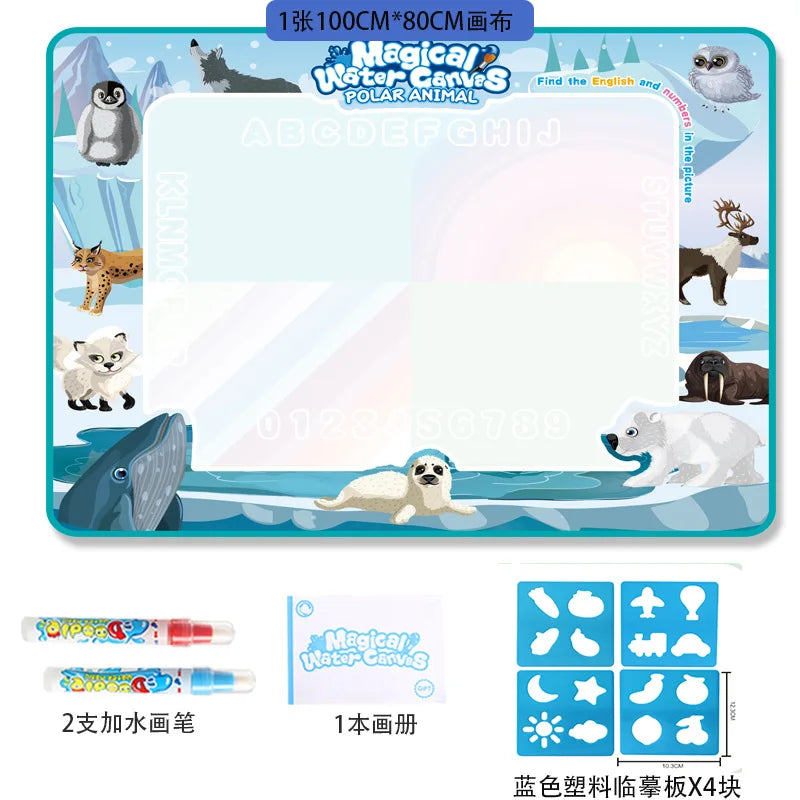 Magical Water Drawing Mat for Kids – Reusable Mess-Free Doodle Board with Water Pen