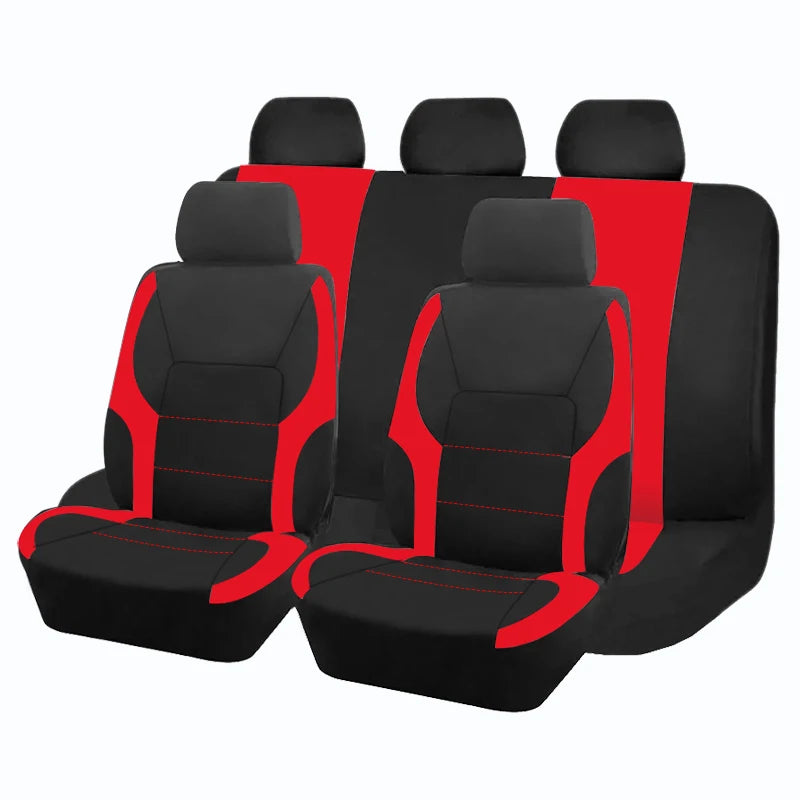 Universal Sporty Car Seat Covers – Breathable Polyester Interior Protection for Cars, SUVs, Trucks & Vans
