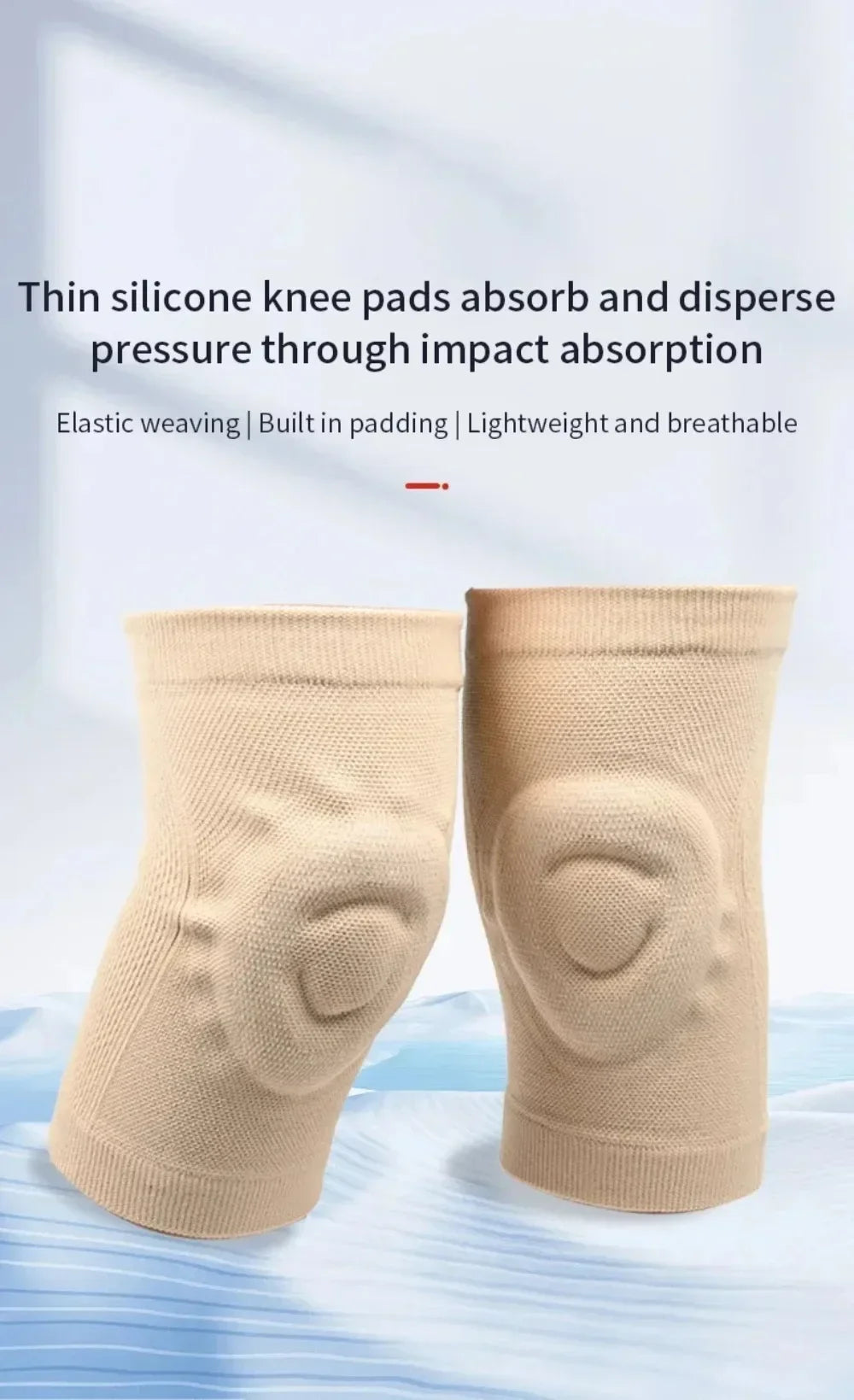 Fitness Dance Skating Silicone Knee Pads Sport Sknee Pads Basketball Pressurized Cycling Roller Skating Silicone Thin Knee Pads