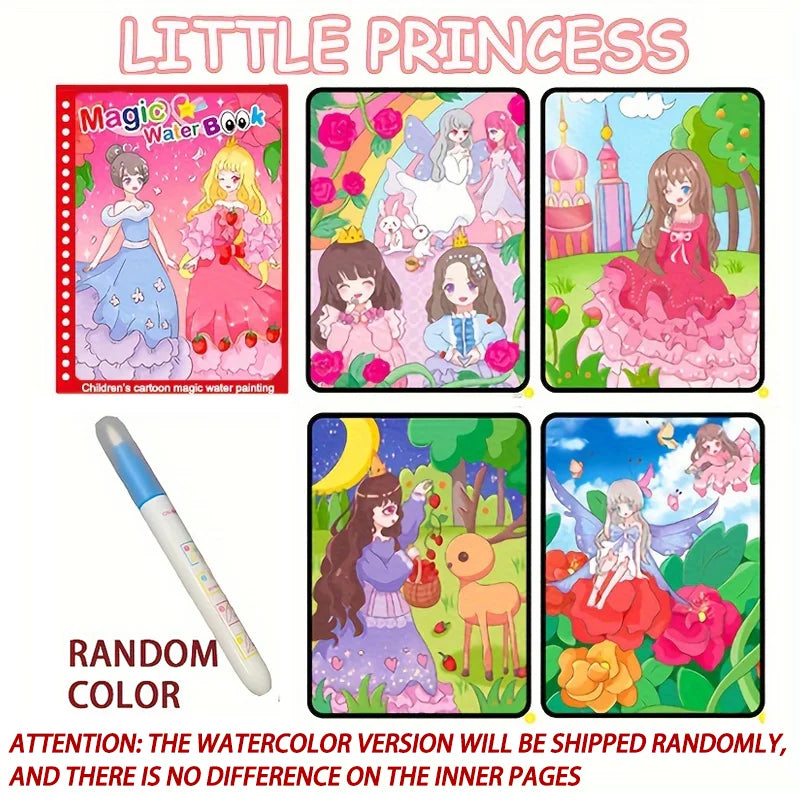 Magical Water Drawing Book for Kids – Reusable Mess-Free Coloring Activity with Water Pen